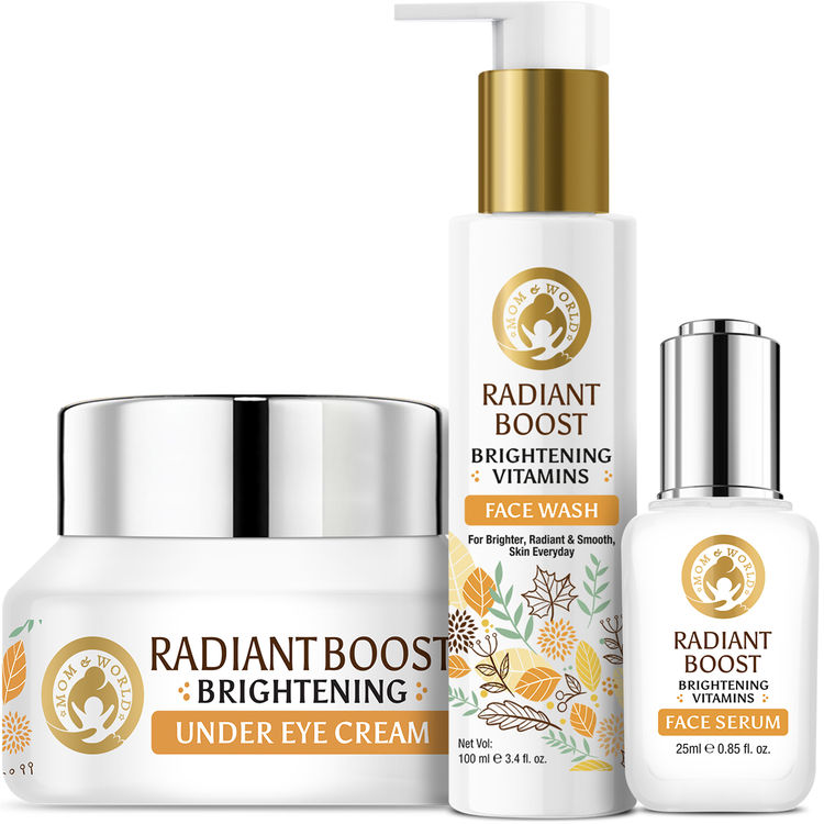 Buy Mom World Radiant Boost Combo Under Eye Cream 30g Vitamins Face Wash 100ml Vitamins Face Serum 25ml Online At Purplle Com