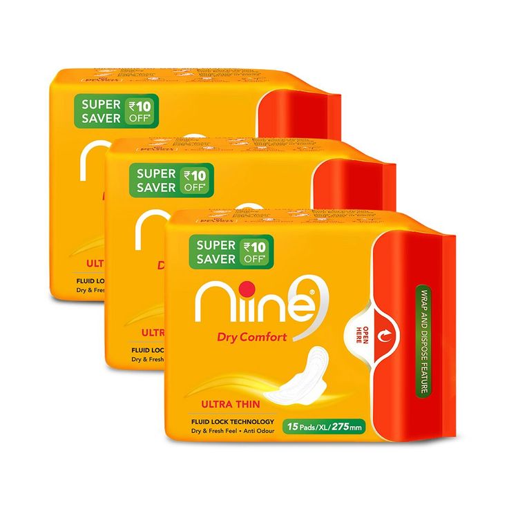 Buy Niine Ultra Thin Sanitary Pads for women (Pack of 3), ReSealable