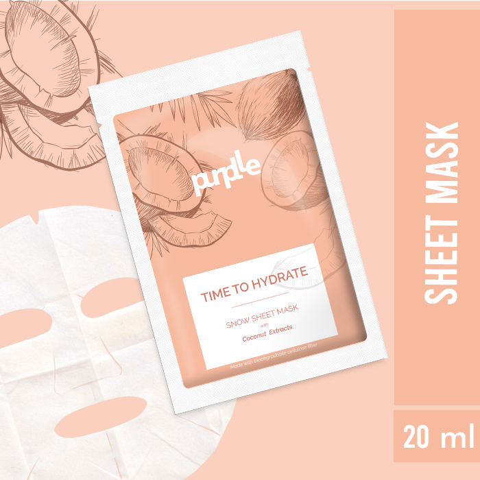 Purplle Time To Hydrate Snow Sheet Mask with Coconut Extracts (20 ml)