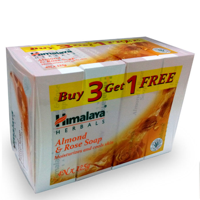 Buy Himalaya Almond Rose Soap 125 G Buy 3 Get 1 Free Online Himalaya Soap Best Price In India Purplle Com