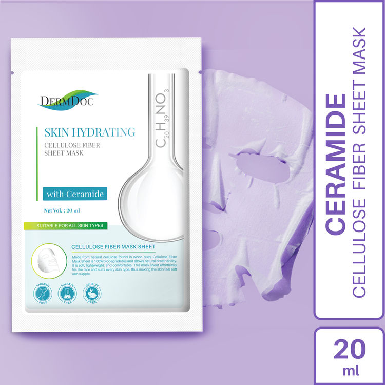 Buy DermDoc Ceramides Sheet Mask (20ml) | For All Skin Types | Hydrating Sheet Mask , Prevents Dryness , Soft and Moisturized Skin | Paraben Free , Sulfate Free , Cruelty Free - Purplle