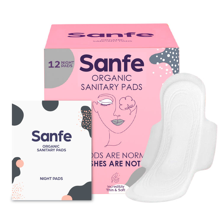 Buy Sanfe Bamboo Sanitary Pads, UltraThin Natural Sanitary Napkins Night Pads (12 Pads