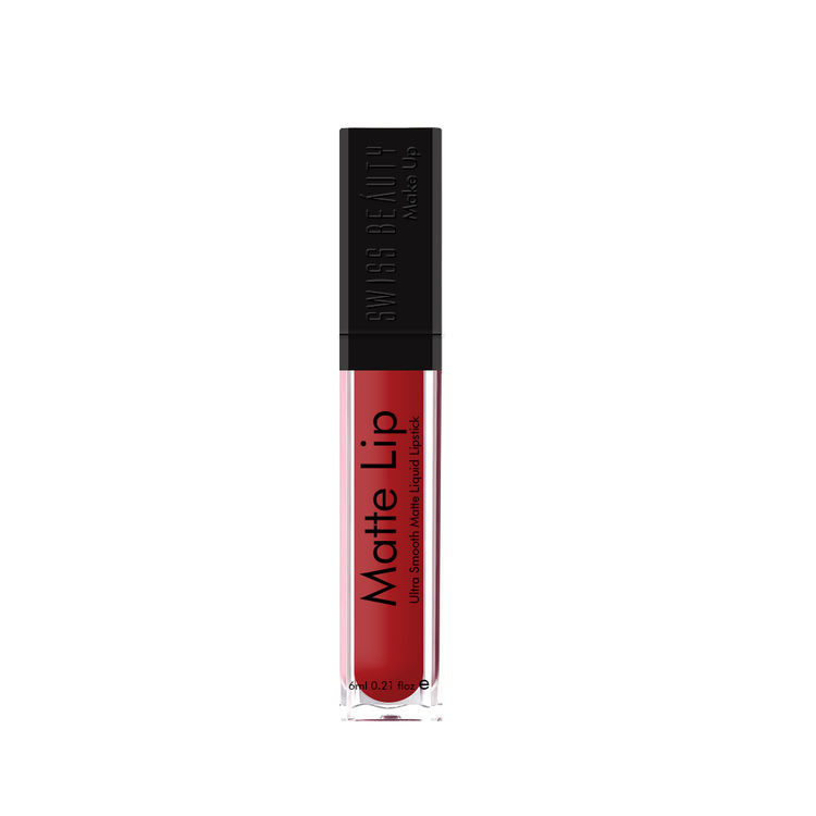 deep red matte lipstick
