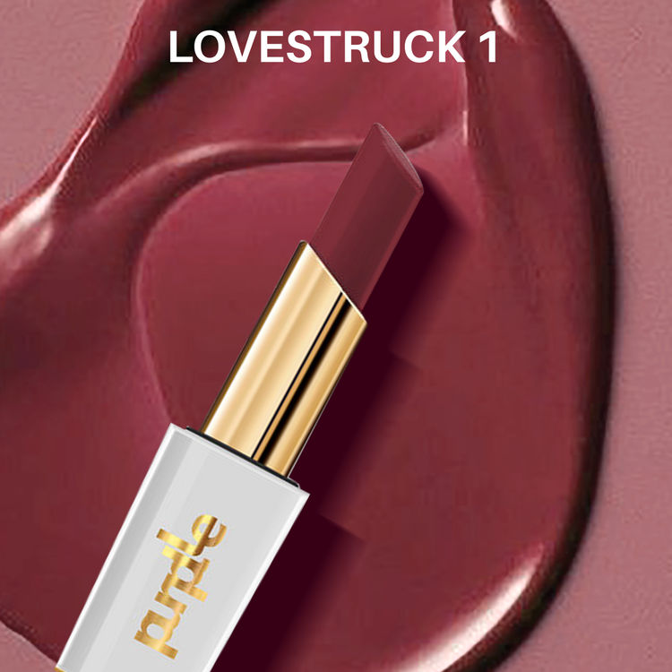 Purplle Shades Of Love Primer Plus Matte Lipstick - Lovestruck 1 (3.5g)