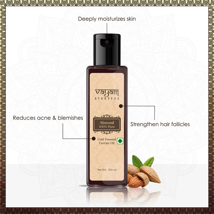 Vayam Ayurveda 100% Pure Almond Coldpressed Carrier Oil (100 ml)