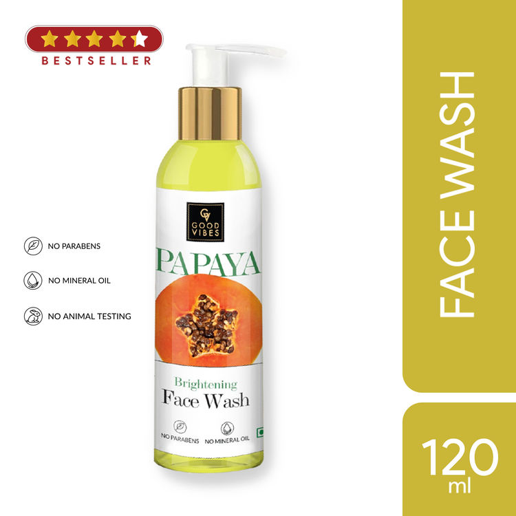 good vibes papaya brightening face wash