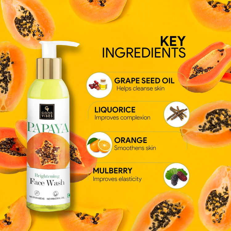good vibes papaya brightening face wash
