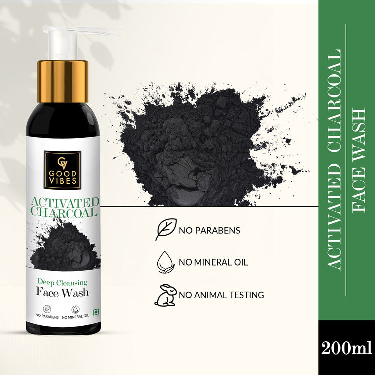 Buy Good Vibes Deep Cleansing Face Wash Activated Charcoal (200 ml