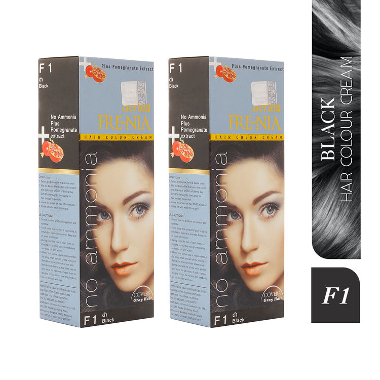 Buy Berina F1 Black FRE-NIA Hair Color Cream 60gm Pack of ...
