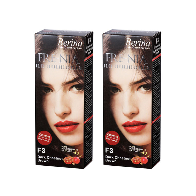 Buy Berina F3 Dark Chestnut Brown Fre Nia Hair Color Cream 60gm Pack Of 2 Online Purplle