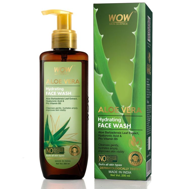 Buy WOW Skin Science Aloe Vera Hydrating Gentle Face Wash Bottle (200