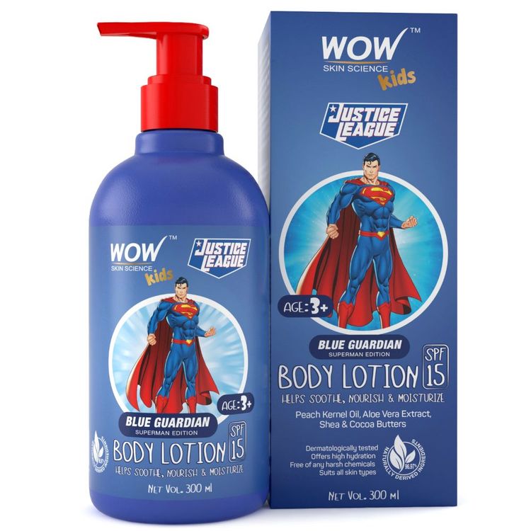 Buy WOW Skin Science Kids Body Lotion SPF 15 Blue Guardian Superman
