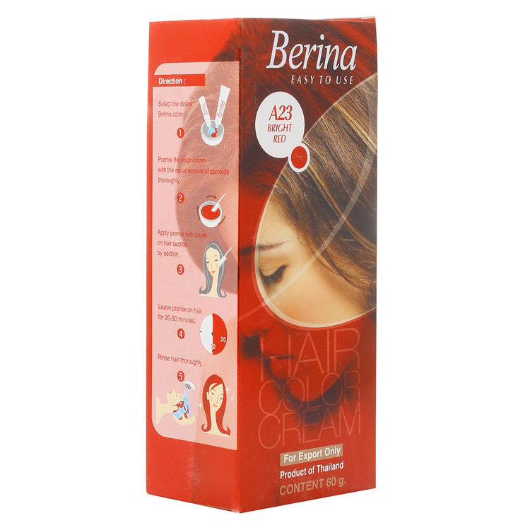 Buy Berina A23 Bright Red Hair Color Cream 60gm online at ...