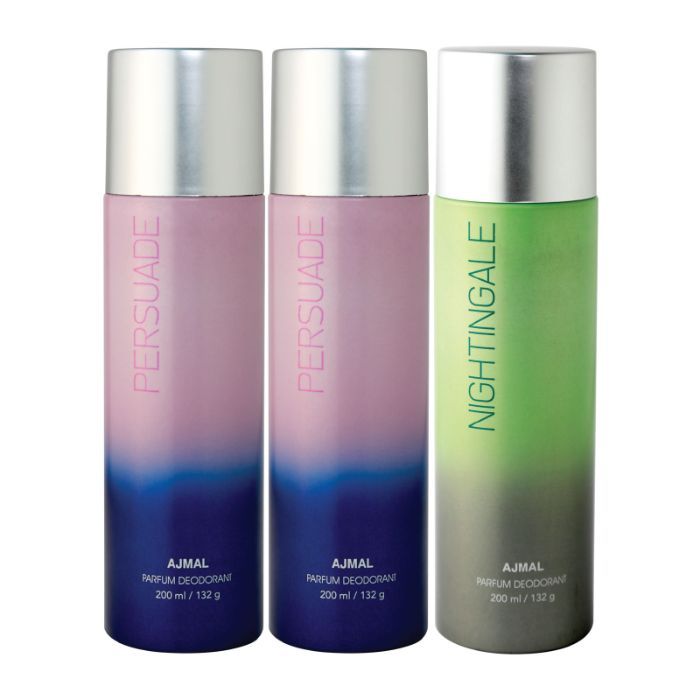 Ajmal 2 Persuade Nightingale Deodorant Combo Pack Of 3 High Quality Deodorants 200ml Each Total 600ml For Men Women 4 Parfum Testers