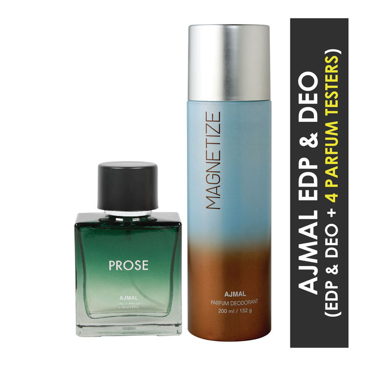 Ajmal Prose Edp For Men 100ml Magnetize High Quality Deodorant For Men Women 200ml Combo Pack Of 2 Total 300ml 4 Parfum Testers