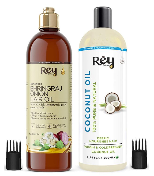 Rey Naturals Hair Oils Combo Coconut Oil Bhringraj Oil Controls Hairfall For Healthy Hair No Mineral Oil Silicones Synthetic Fragrance I know guys hen our hair start to fall and lumps are loss then we so, in this post, friends, i will be talking about the best men's hair fall control oils in india.
