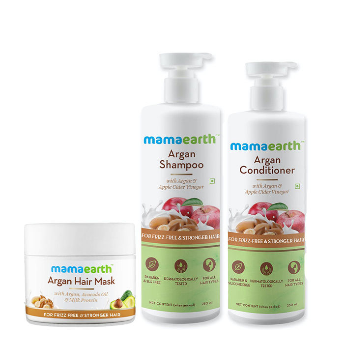 Mamaearth Argan Apple Cider Vinegar Anti Frizz Hair Spa Kit Purified water, milk protein, curd extract, argan oil, rosemary oil, cedarwood oil, tea tree oil, sodium citrate, brassica alcohol, brassicamidopropyl dimethylamine, caprylic/capric triglyceride, hydrolysed collagen, sodium.