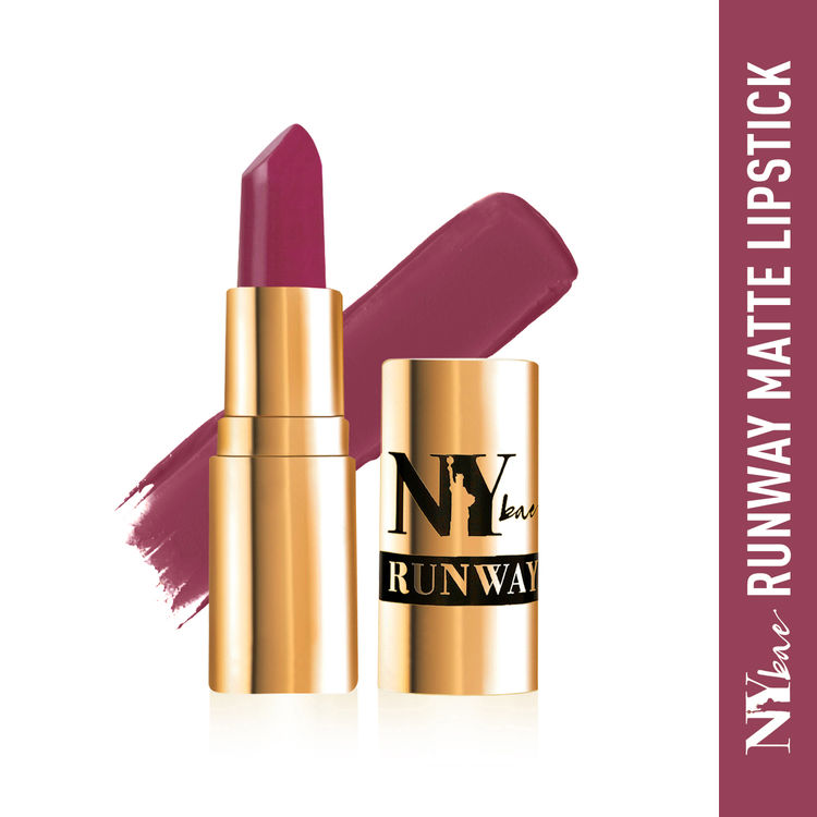 NY Bae Argan Oil Infused Matte Lipstick, Runway Range, Purple - Featured Look 13 (4.5 g)