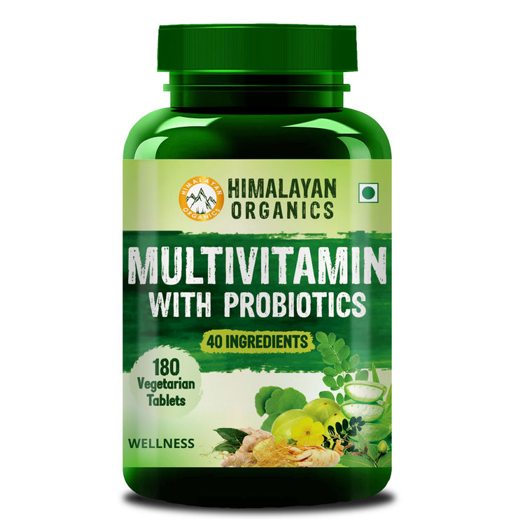 himalayan organics multivitamin for men women with 40 ingredients 180 tablets with probiotics immunity energy metabolism and muscle