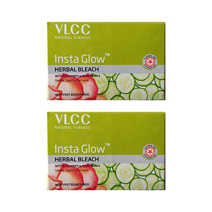Buy Vlcc Insta Glow Herbal Bleach 54 G Pack Of 2 Online Purplle