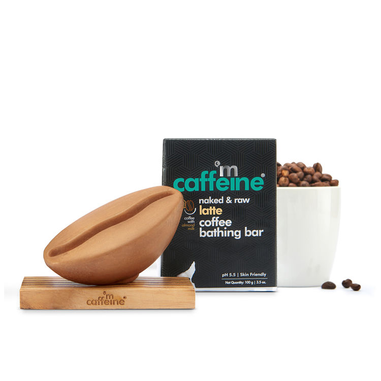 Buy mCaffeine Latte mCaffeine Latte Bathing Bar (100gm) Bathing Bar (100gm) for Moisturizing Dry Skin | pH 5.5 Skin Friendly Soap with Coffee, Cocoa Butter and Almond Milk | 100% Vegan Daily-Use Bathing Bar - Purplle
