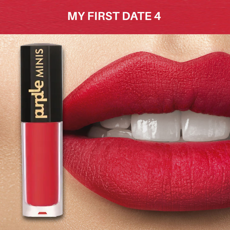 Purplle Ultra HD Matte Mini Liquid Lipstick, Red - My First Date 4 (1.6 ml)