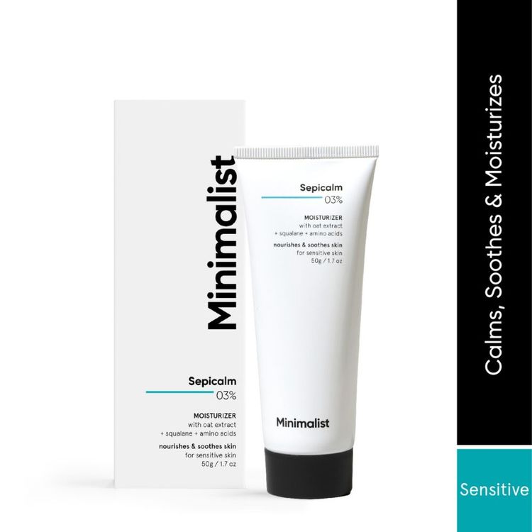 Minimalist 3% Sepicalm Moisturizer with oat extract + squalane + amino acids, nourishes & soothes skin for sensitive skin, (50 g)