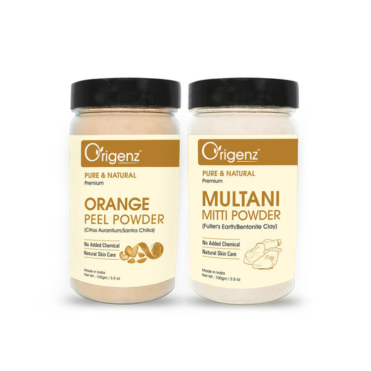 Origenz Premium Orange Peel, Multani Mitti Powder for Face Care (100gm)