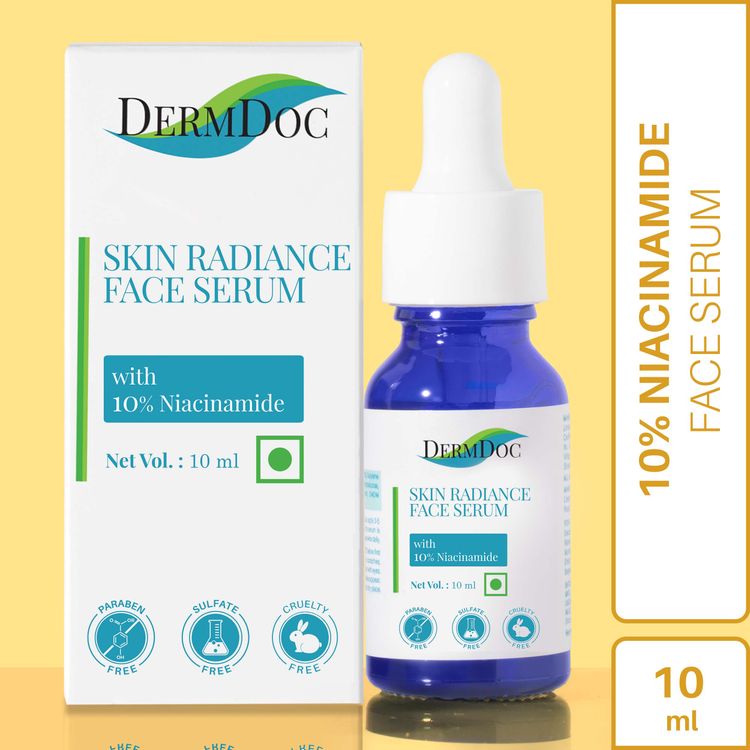 Buy DermDoc 10% Niacinamide Face Serum| Skin Radiance, Treats Blemishes and Dark Spots, Improves Skin Barrier Function| For All Skin Types |Paraben Free|Silicone Free| Fragrance Free| Mineral Oil Free|Color Free| Sulfates Free|Cruelty Free - (10 ml)&nbsp; - Purplle
