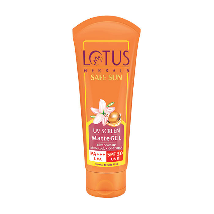 Buy Lotus Herbals Safe Sun UV Screen MatteGel SPF 50 (100 g) - Purplle
