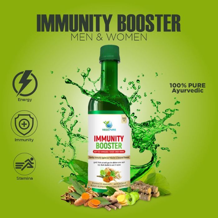 Buy Vedapure Immunity Booster With Giloy Tulsi Ashwagandha Turmeric Ginger For Enhancing Your Immunity Restoring Quality Life 500 Ml Online Purplle