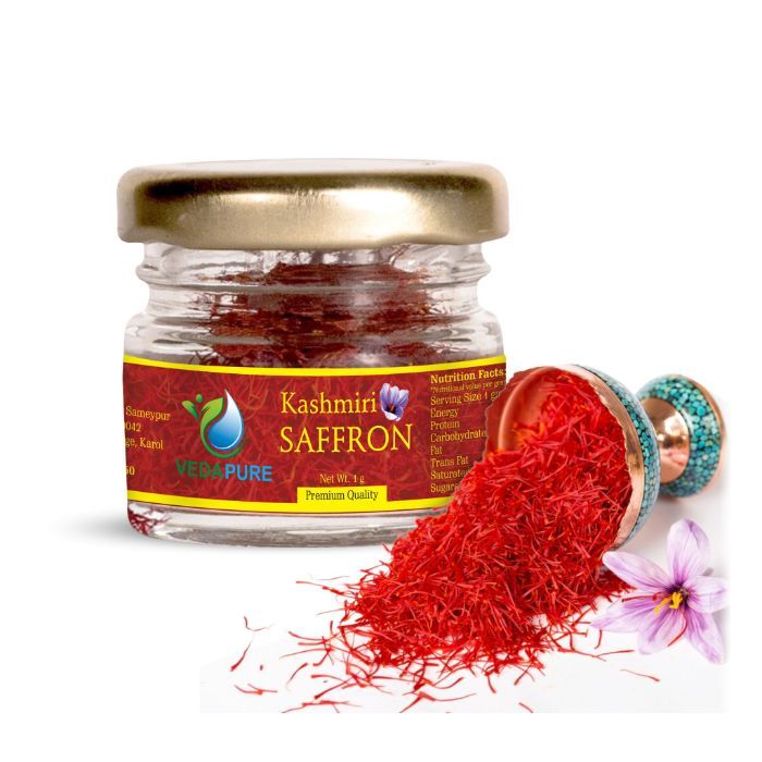 Buy Vedapure Natural Premium A++ Grade Kashmiri Saffron/Kesar Threads,  1gram Online | Purplle