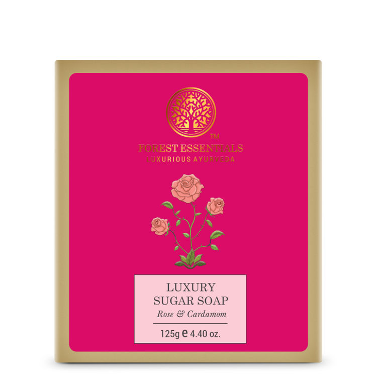 Forest Essentials Luxury Sugar Soap Rose & Cardamom (125 gm)