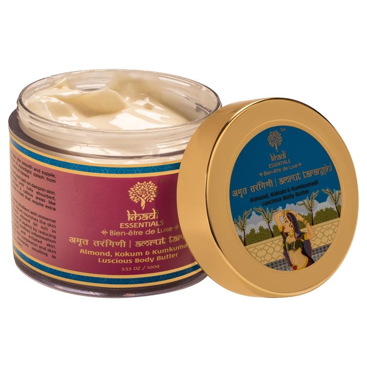 Buy Khadi Essentials Kumkumadi Body Butter with Saffron, Almond Milk, Shea Butter, Jojoba Oil, SLS Paraben-Free Skin Care Cream For Skin Glow (Amrut Tarangini Kumkumadi Body Butter) 100gm 