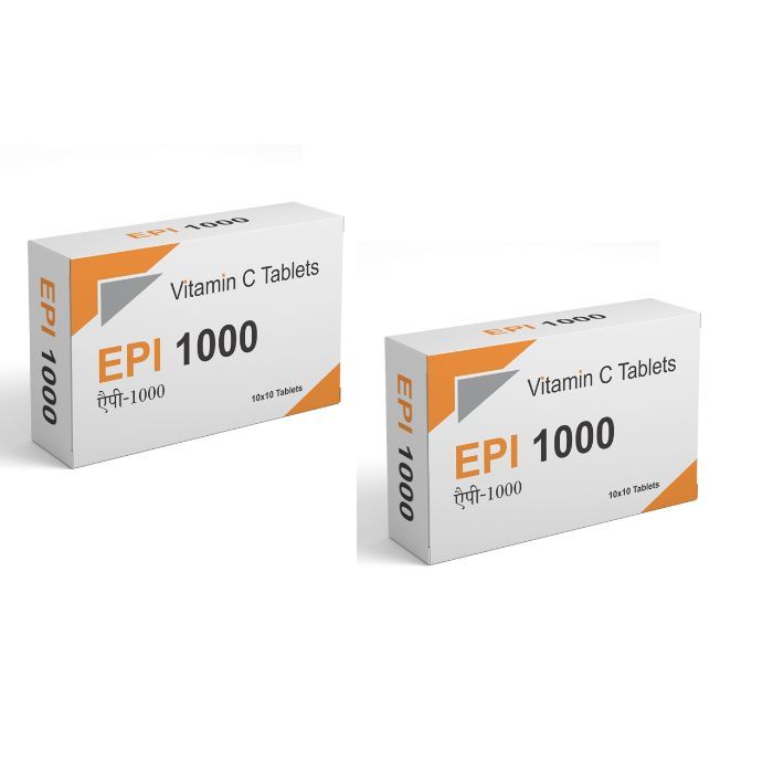Epi 1000 Vitamin C Tablets For Skin Lightening Rejuvenation And Anti Aging Pack Of 2