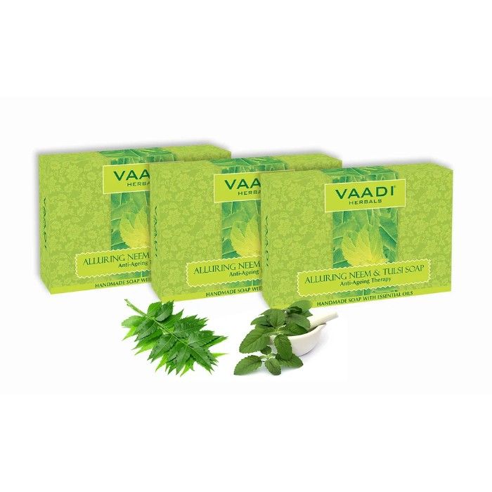 Buy Vaadi Herbals Alluring Neem & Tulsi Soap Anti-Agening- Therapy (75 g) (Pack of 3)