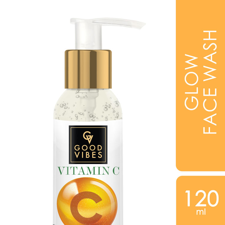 Good Vibes Vitamin C Glow Face Wash | Deep Cleansing, Brightening, Refreshing | No Parabens, No Mineral Oil, No Animal Testing (120 ml)