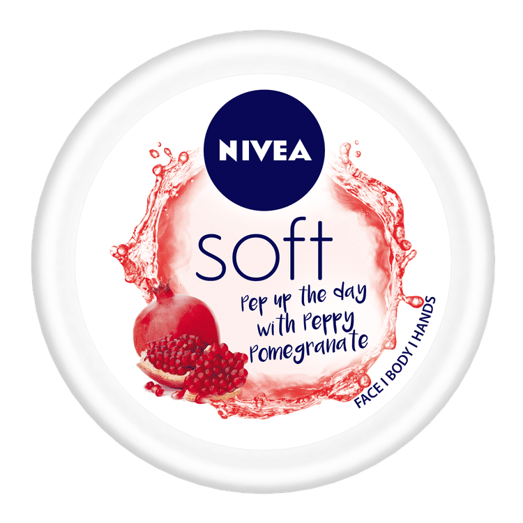 Buy NIVEA Soft Light Moisturizer Cream, Peppy Pomegranate, with Vitamin E & Jojoba Oil for Face, Hands and Body, (50 ml) - Purplle