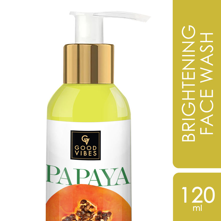 Buy Good Vibes Papaya Brightening Face Wash | Deep Pore Cleansing, Non-Drying | With Mulberry | No Parabens, No Mineral Oil, No Animal Testing (120 ml) - Purplle