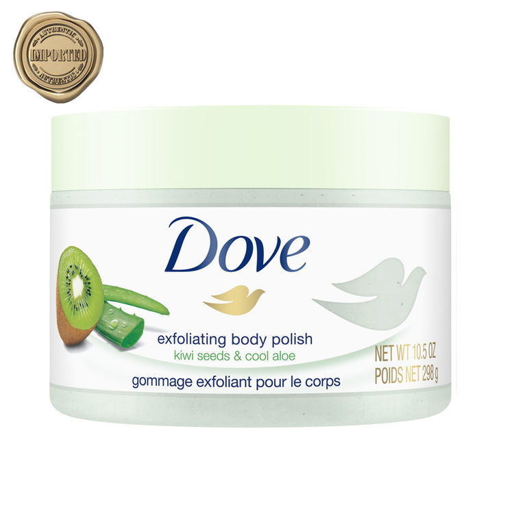 Dove Exfoliating Body Polish Scrub, Kiwi Seeds and cool Aloe (298 gm)