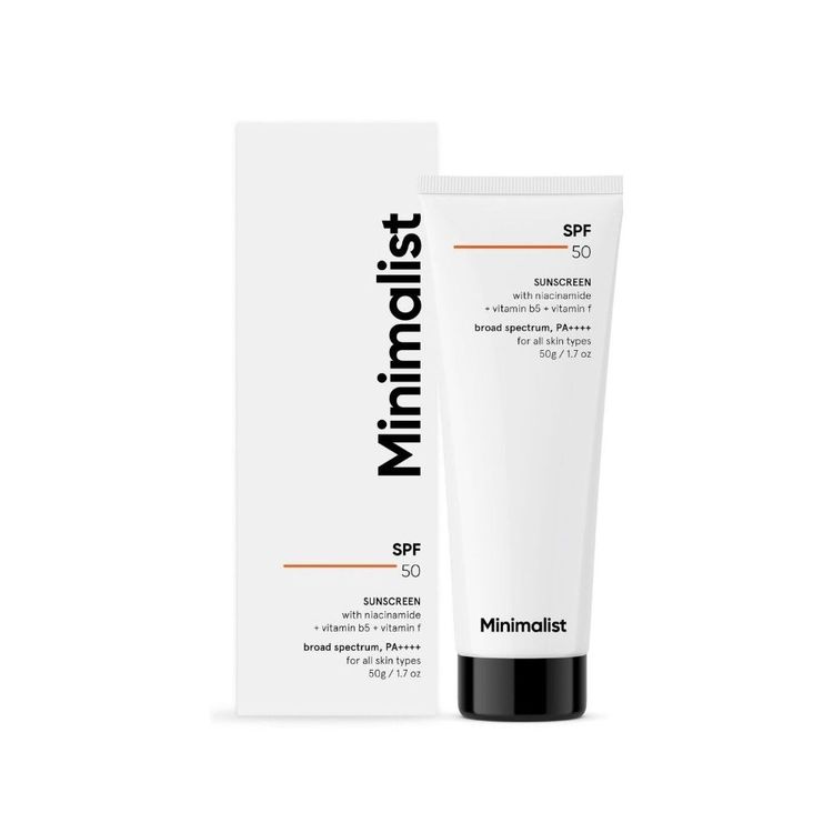 Minimalist SPF 50 Sunscreen with niacinamide + vitamin b5 + vitamin f (50g)
