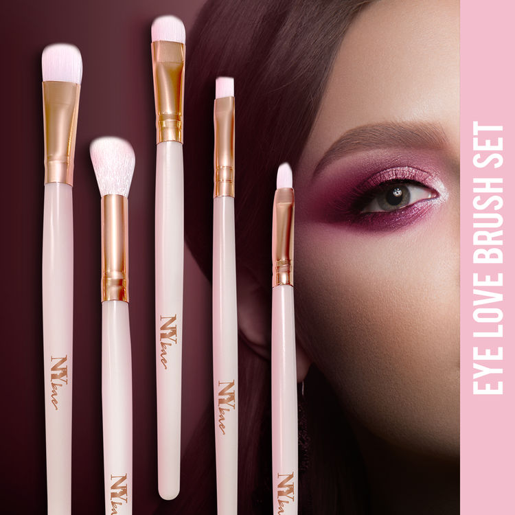 Buy NY Bae Eye Love Brush Set | Blending Brush | Small Angled Brush | Precision Brush | Fluffy Brush | Eyeshadow C Brush | Multipurpose | Smooth Blending | Even Application | Fine & Soft Bristles - Purplle