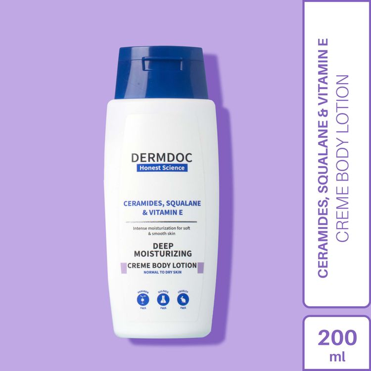 DermDoc Ceramides, Squalane & Vitamin E Deep Moisturizing Creme Body Lotion (200 ml)