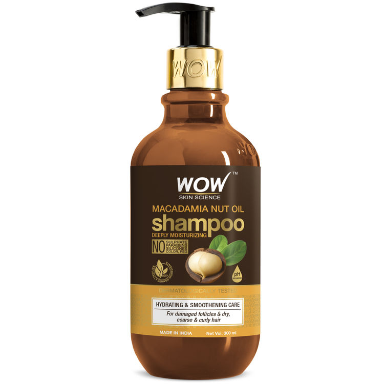 Buy WOW Skin Science Macadamia Nut Oil Shampoo - Deeply Moisturizing - Hydrating & Smoothening Care - No Sulphate, Parabens, Silicones, Color & PEG (300 ml) - Purplle