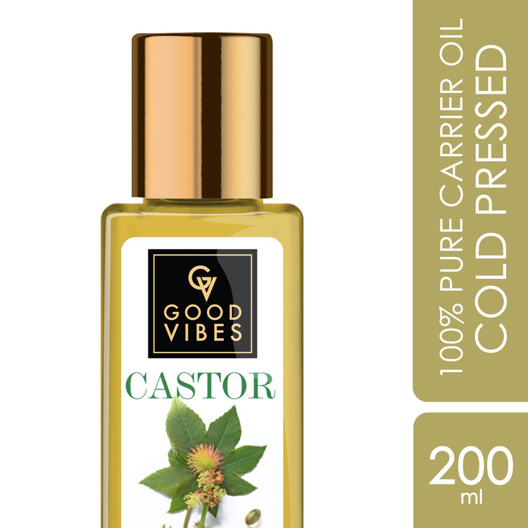 Good Vibes Castor 100% Pure Cold Pressed Oil For Hair & Skin | Moisturizing, Hair Growth | No Parabens, No Sulphates, No Mineral Oil (200 ml)