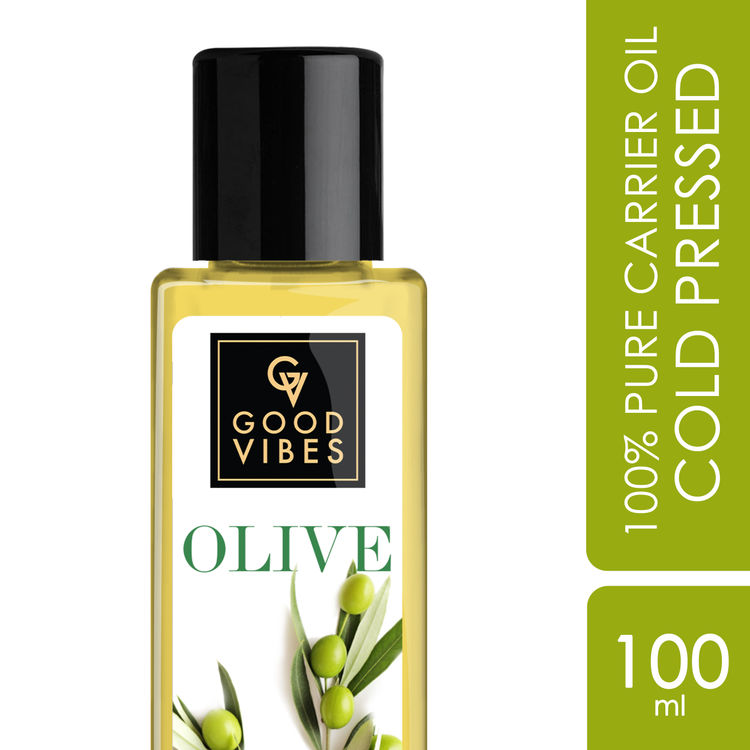 Good Vibes Olive 100% Pure Cold Pressed Carrier Oil For Hair & Skin | Hair Repair, Anti-Ageing | No Parabens, No Animal Testing (100 Ml)