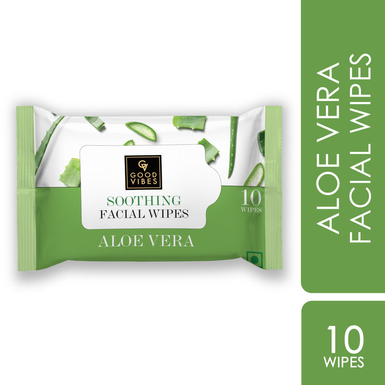 Good Vibes Aloe Vera Soothing Facial Wipes (10Counts)