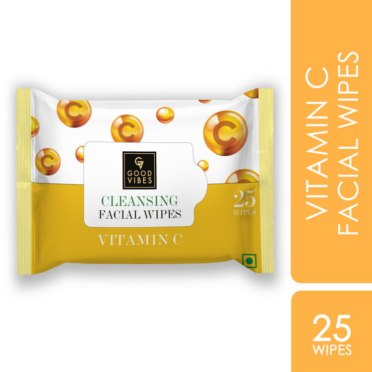 Good Vibes Vitamin C Cleansing Facial Wipes (25 Wipes)