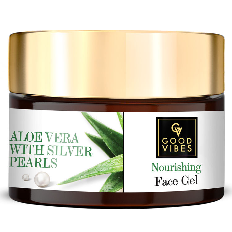 Buy Good Vibes Aloe Vera Nourishing Face Gel with Silver Pearls (50 gm)