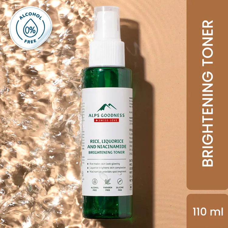 Buy Alps Goodness Rice, Liquorice & Niacinamide Brightening Toner for Normal to Dry Skin (110ml) | Alcohol free, Paraben Free, Sulphate Free, Silicone Free | Good for pore minimizing/tightening - Purplle